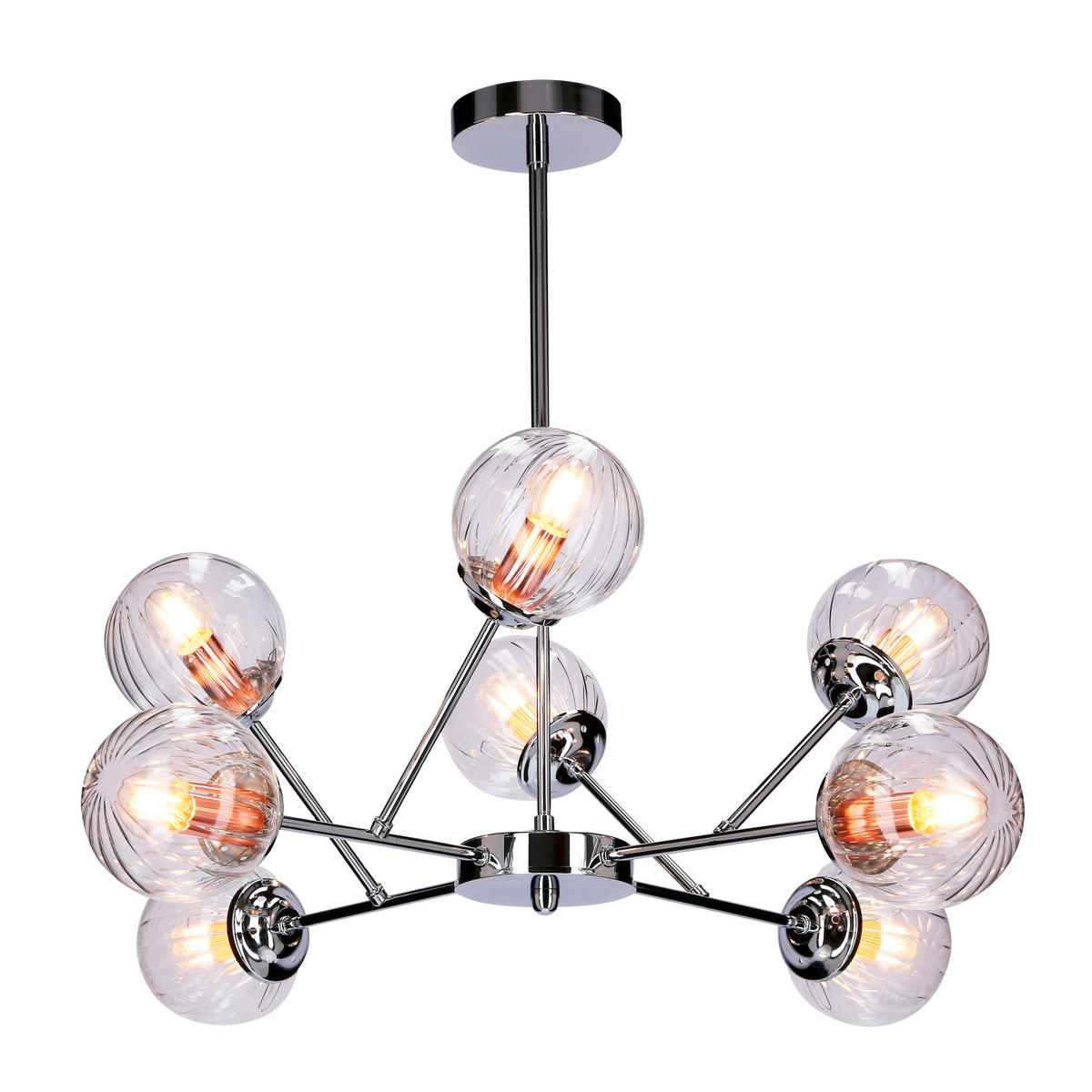PENDELLEUCHTE 75/70 cm  - Chromfarben, Design, Metall (75/70cm)