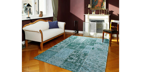 VINTAGE-TEPPICH 40/60 cm Alanis Allover Türkis  - Türkis, Design, Textil (40/60cm) - Novel