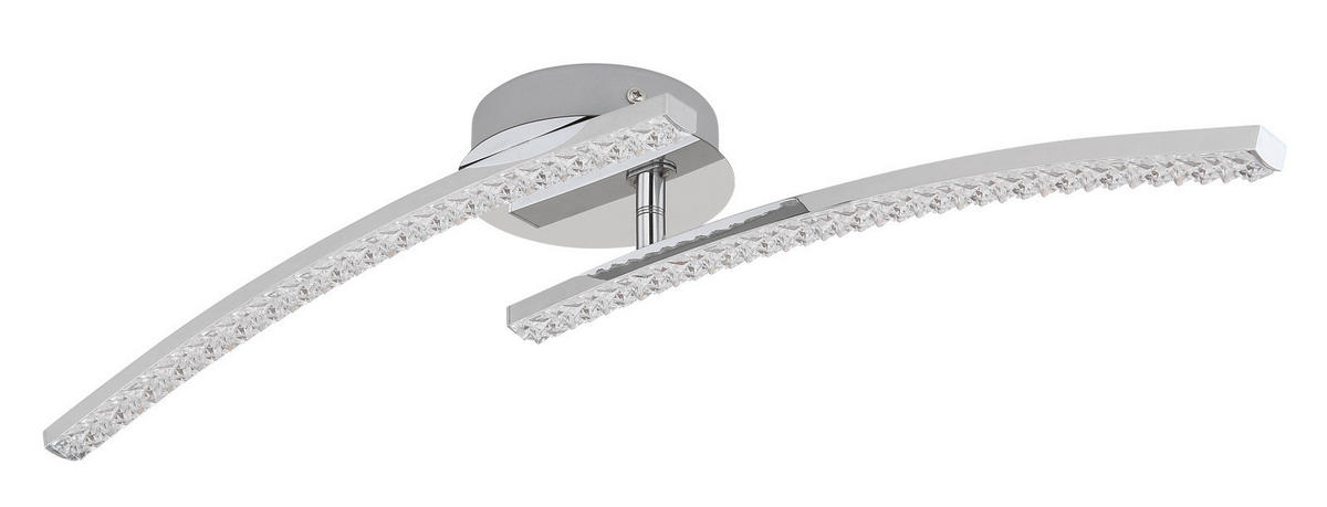 LED MENNYEZETI LÁMPA - króm, Design, műanyag/fém (59/12/10.5cm)