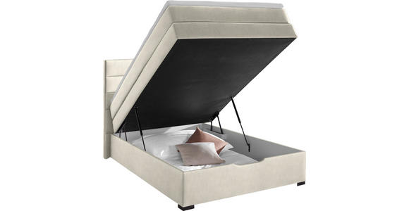 BOXSPRINGBETT 140/200 cm in Creme - Wengefarben/Creme, KONVENTIONELL, Textil (140/200cm) - Carryhome