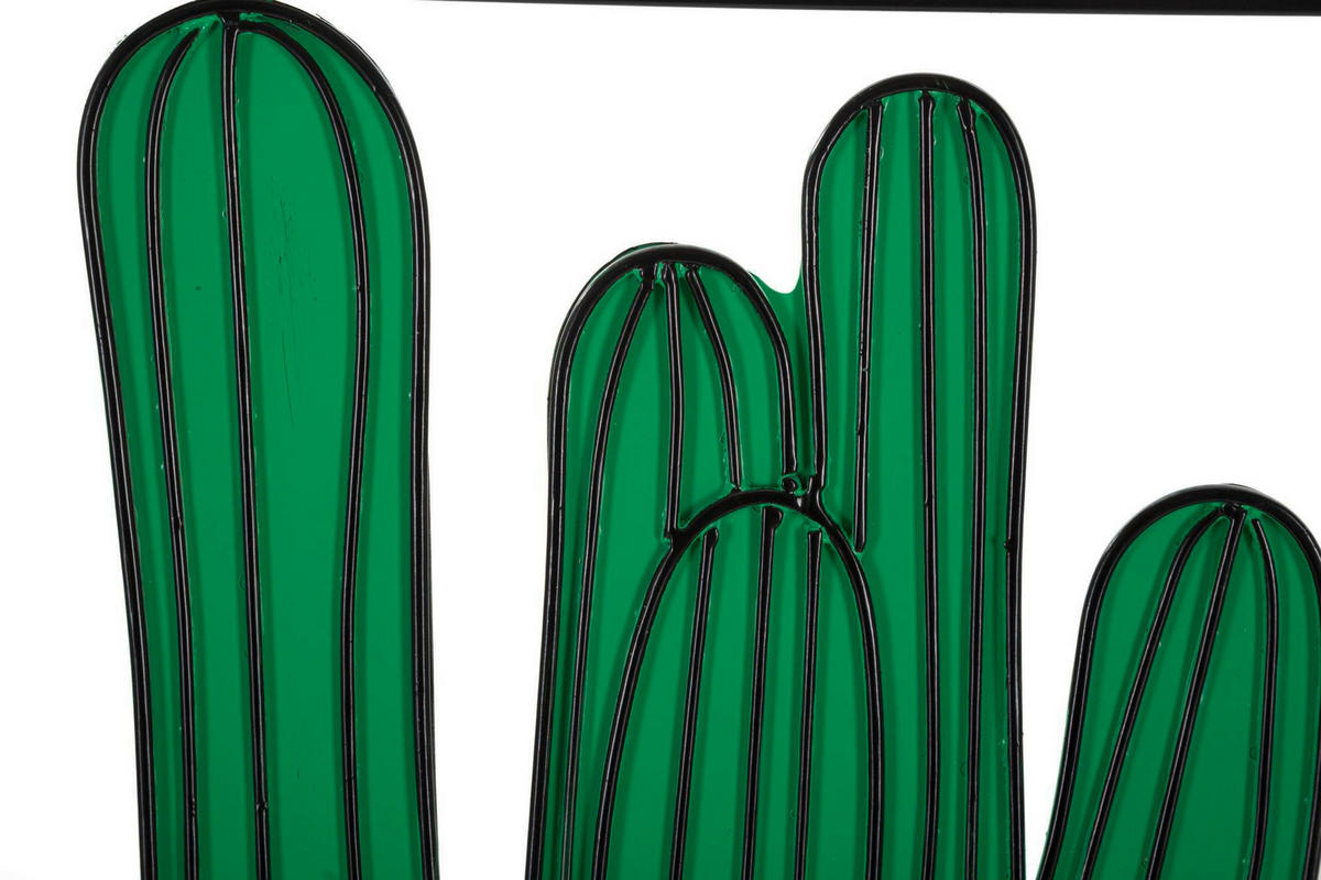 Wanddeko Cactus Metall  - Schwarz/Grün, Basics, Metall (60/33/1.30cm)