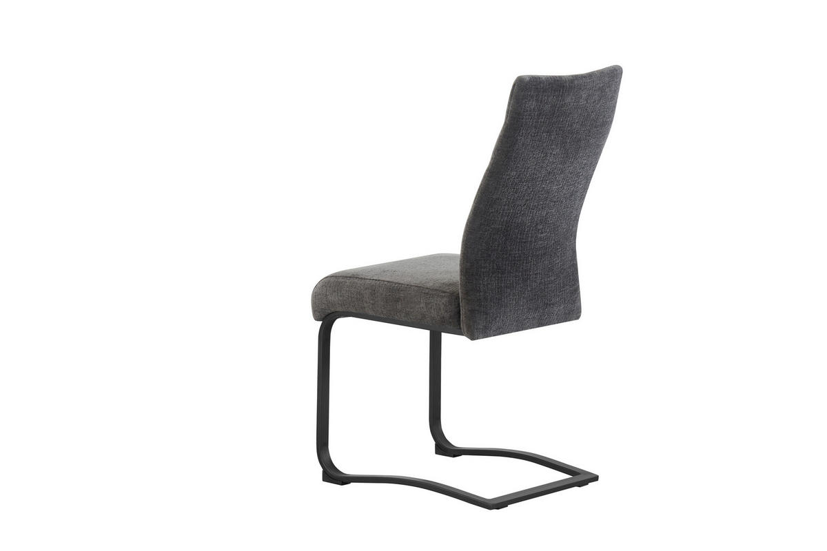 SCHWINGSTUHL-SET 2 Stück  in Webstoff  - Anthrazit/Schwarz, MODERN, Textil/Metall (43/98/59cm) - MID.YOU