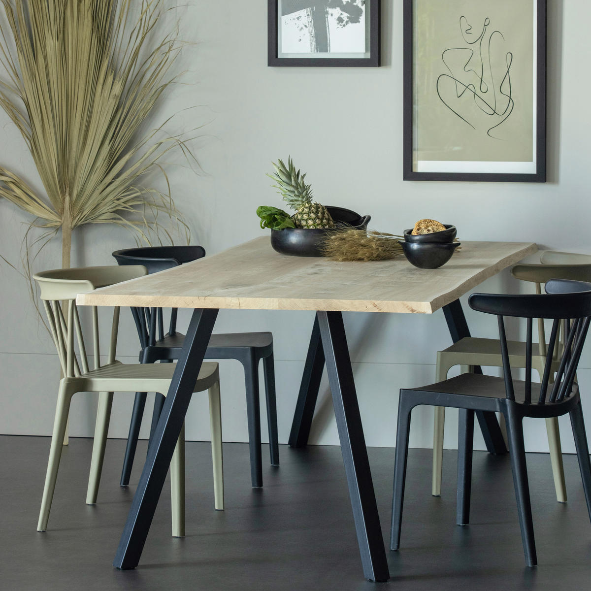 TISCHGESTELL in Metall   - Schwarz, MODERN, Metall (79/72/10cm) - Livetastic