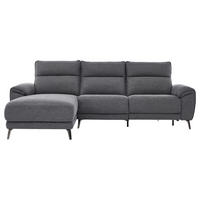 ECKSOFA Dunkelgrau Webstoff Rücken echt, Relaxfunktion  - Chromfarben/Dunkelgrau, Design, Textil/Metall (168/272cm) - Carryhome