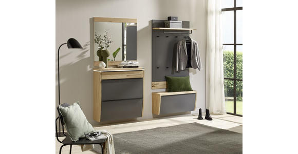 GARDEROBE 4-teilig in 200/200/32 cm - Eichefarben/Grau, Design, Holz/Holzwerkstoff (200/200/32cm) - Dieter Knoll