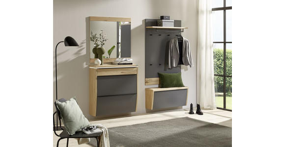 GARDEROBE 200/200/32 cm  - Eichefarben/Grau, Design, Holz/Holzwerkstoff (200/200/32cm) - Dieter Knoll