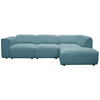 ECKSOFA  Cord Blau  - Blau/Schwarz, Design, Kunststoff/Textil (275/163cm) - MID.YOU