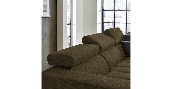 ECKSOFA in Mikrofaser Dunkelgrün 301/207 cm - Dunkelgrün/Schwarz, Design, Textil/Metall (301/207cm) - Xora