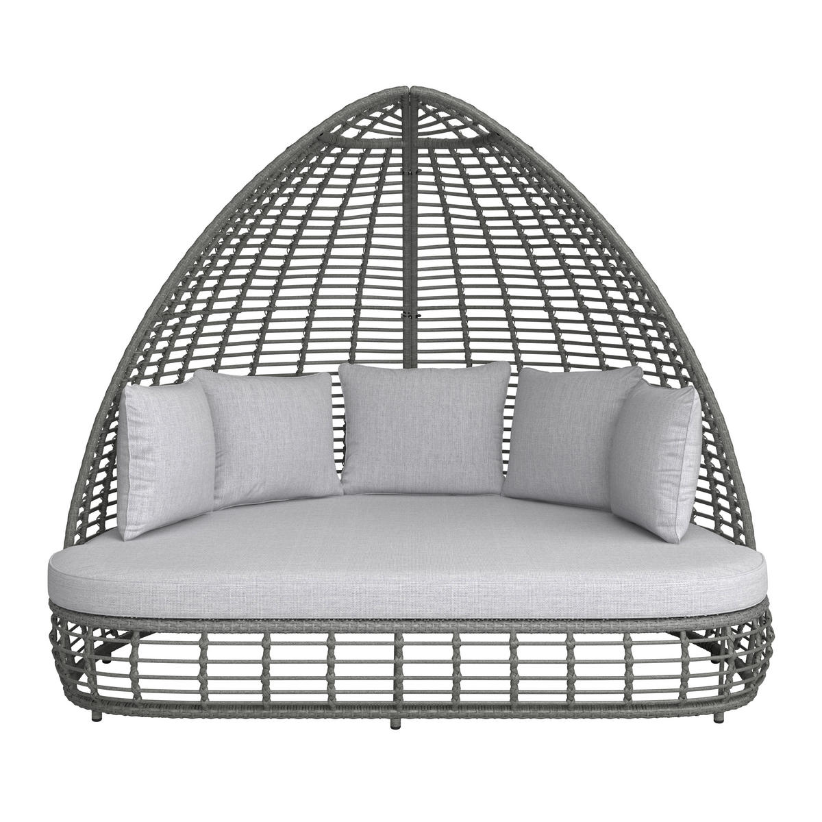 SONNENINSEL 198/168/168 cm Aluminium  - Dunkelgrau/Hellgrau, MODERN, Kunststoff/Textil (198/168/168cm) - Ambia Garden