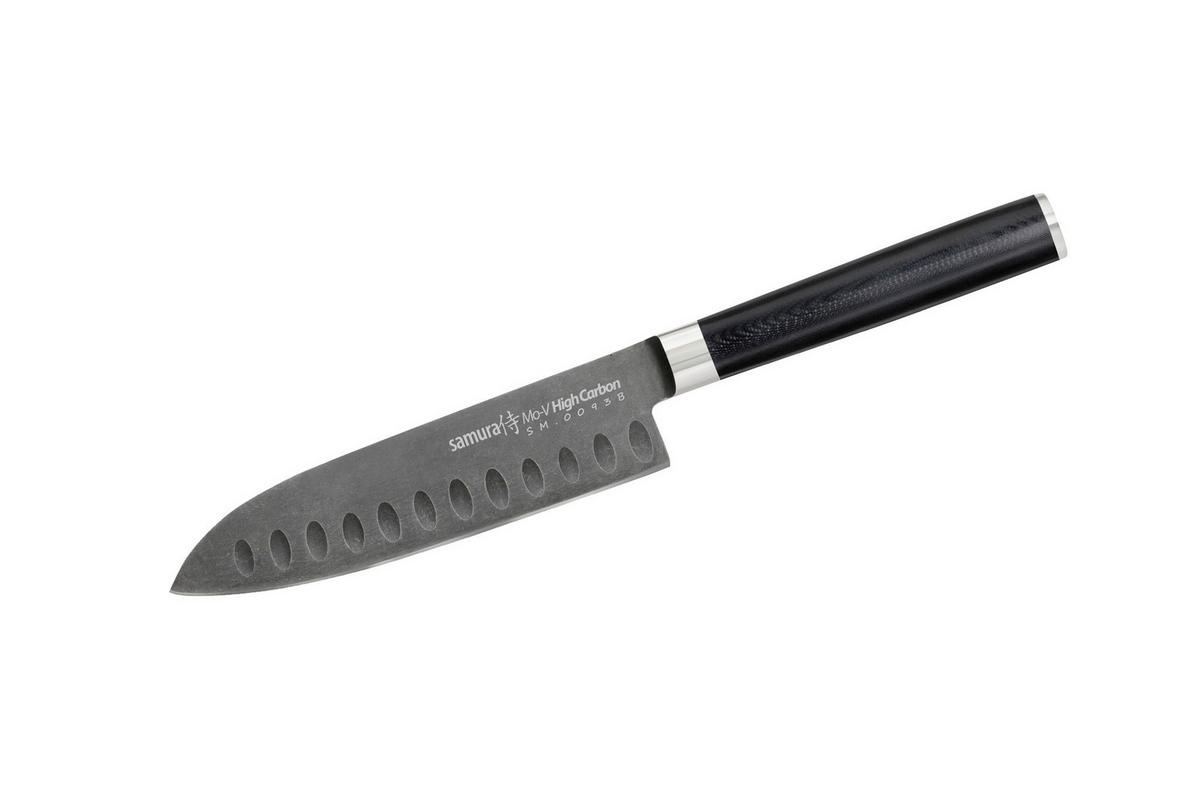 NOŽ SANTOKU  MO-V 25.5/3.6/1.8 cm            - črna, Basics, kovina/leseni material (25.5/3.6/1.8cm) - Samura