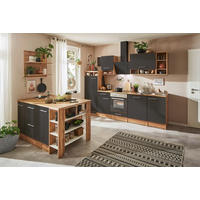 KÜCHENBLOCK 280-150 cm   in Grau  - Wildeiche/Grau, Design, Holzwerkstoff/Metall (280-150cm) - Respekta