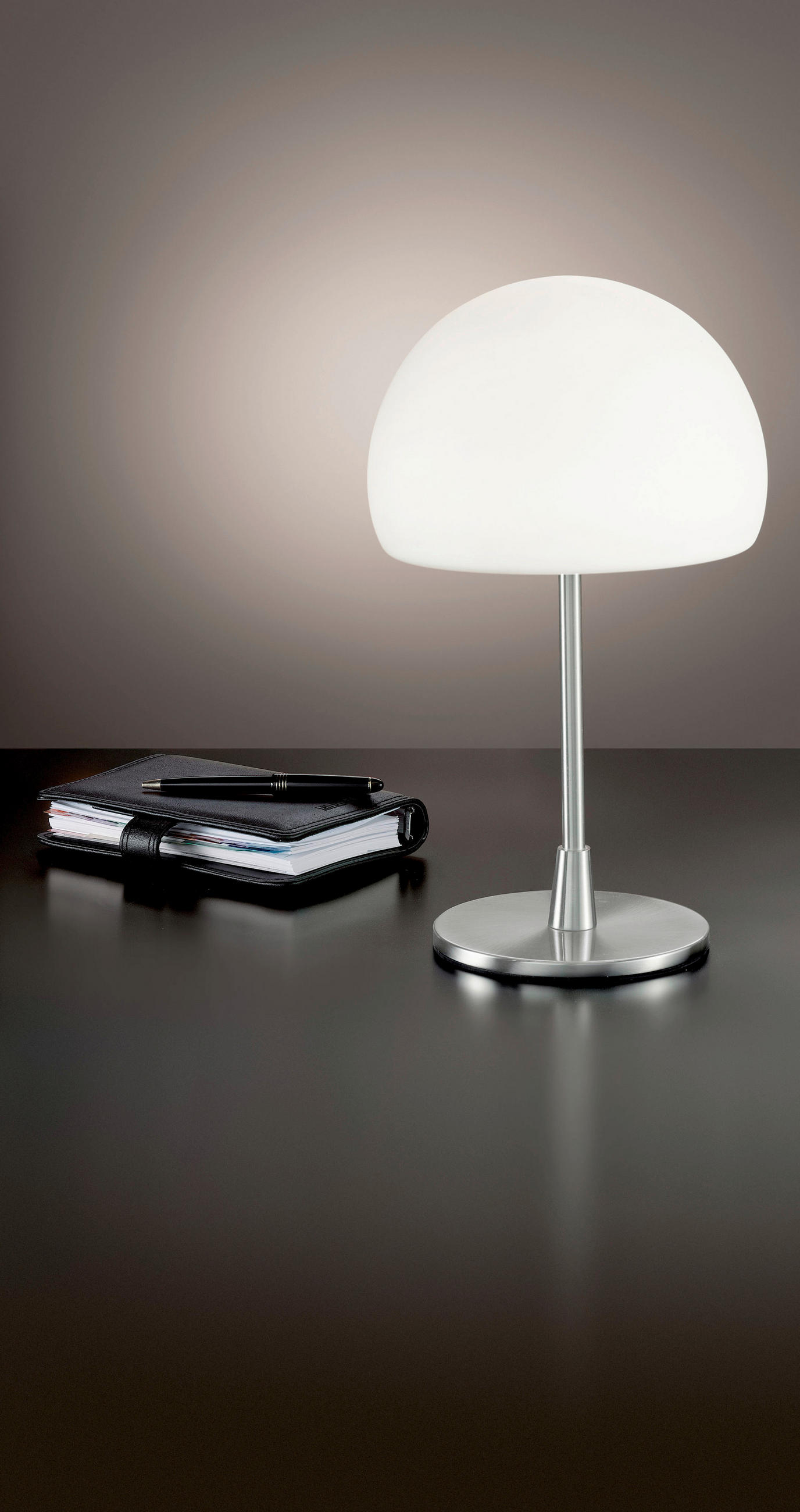 TISCHLEUCHTE Gaia 14/35 cm   - Weiß/Nickelfarben, Design, Glas/Metall (14/35cm) - Fabas Luce