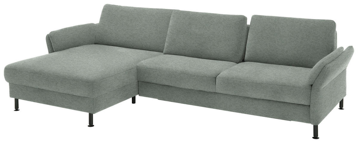 ECKSOFA  in Chenille, Flachgewebe Hellgrau  175/316 cm  - Hellgrau/Schwarz, Design, Textil/Metall (175/316cm) - Dieter Knoll