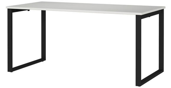 SCHREIBTISCH 160/80/75 cm Schwarz, Hellgrau  - Hellgrau/Schwarz, MODERN, Holzwerkstoff/Metall (160/80/75cm) - Novel