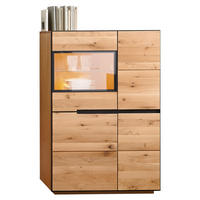 VYSOKÁ KOMODA, divoký dub, antracitová, barvy dubu, 89/136/38 cm - barvy dubu/antracitová, Natur, kov/dřevo (89/136/38cm) - Linea Natura