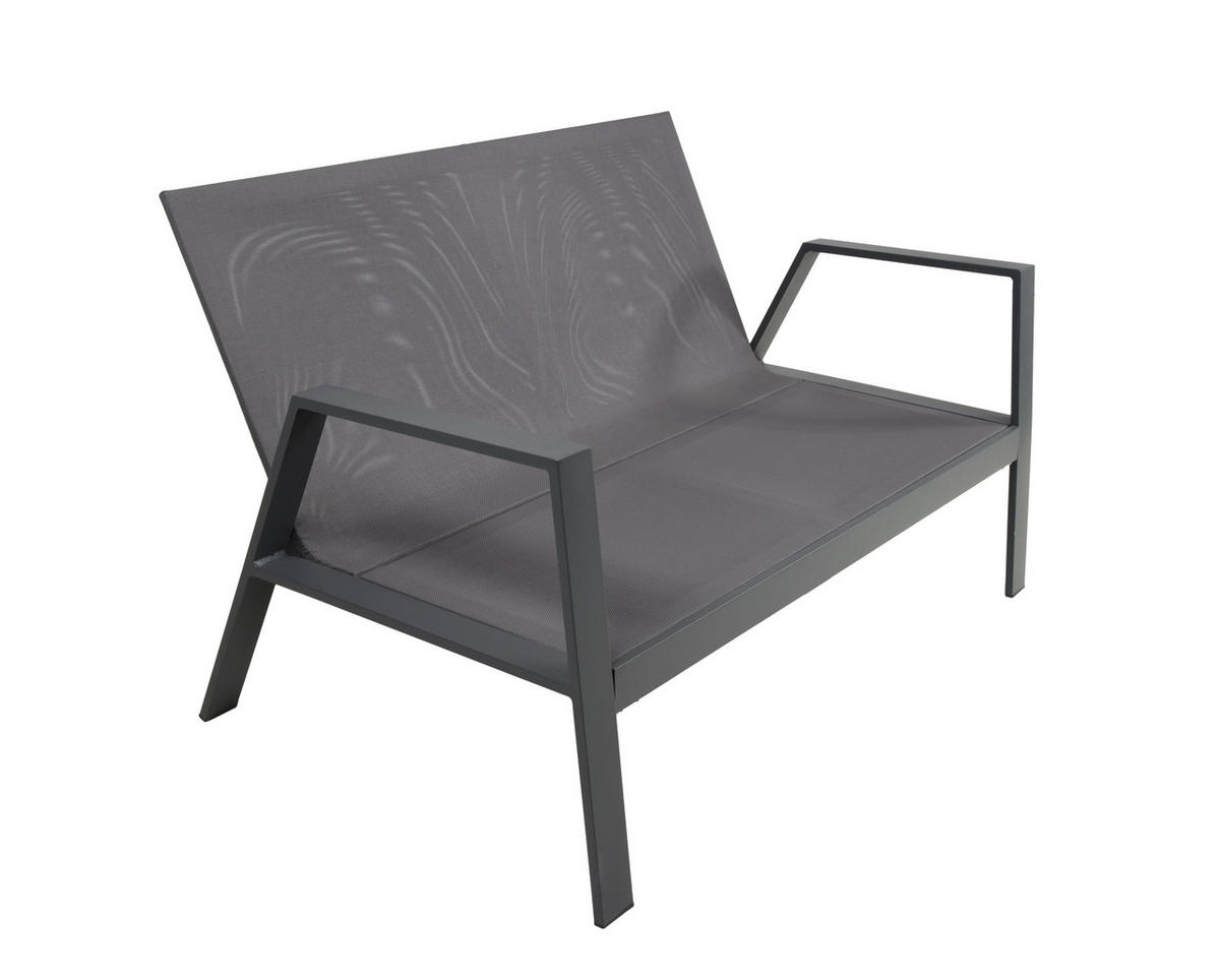 GARTENSET Aluminium  - Anthrazit/Grau, Basics, Kunststoff/Textil - Gardenson