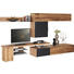 WOHNWAND Altholz, Eiche mehrschichtige Massivholzplatte (Tischlerplatte) Anthrazit, Eichefarben - Eichefarben/Anthrazit, Design, Glas/Holz (320/178/56,7cm) - Voglauer
