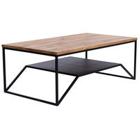COUCHTISCH in Metall, Holz 110/60/40 cm  - Eichefarben/Schwarz, Natur, Holz/Metall (110/60/40cm) - Novel
