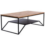 COUCHTISCH in Metall, Holz 110/60/40 cm  - Eichefarben/Schwarz, Natur, Holz/Metall (110/60/40cm) - Novel