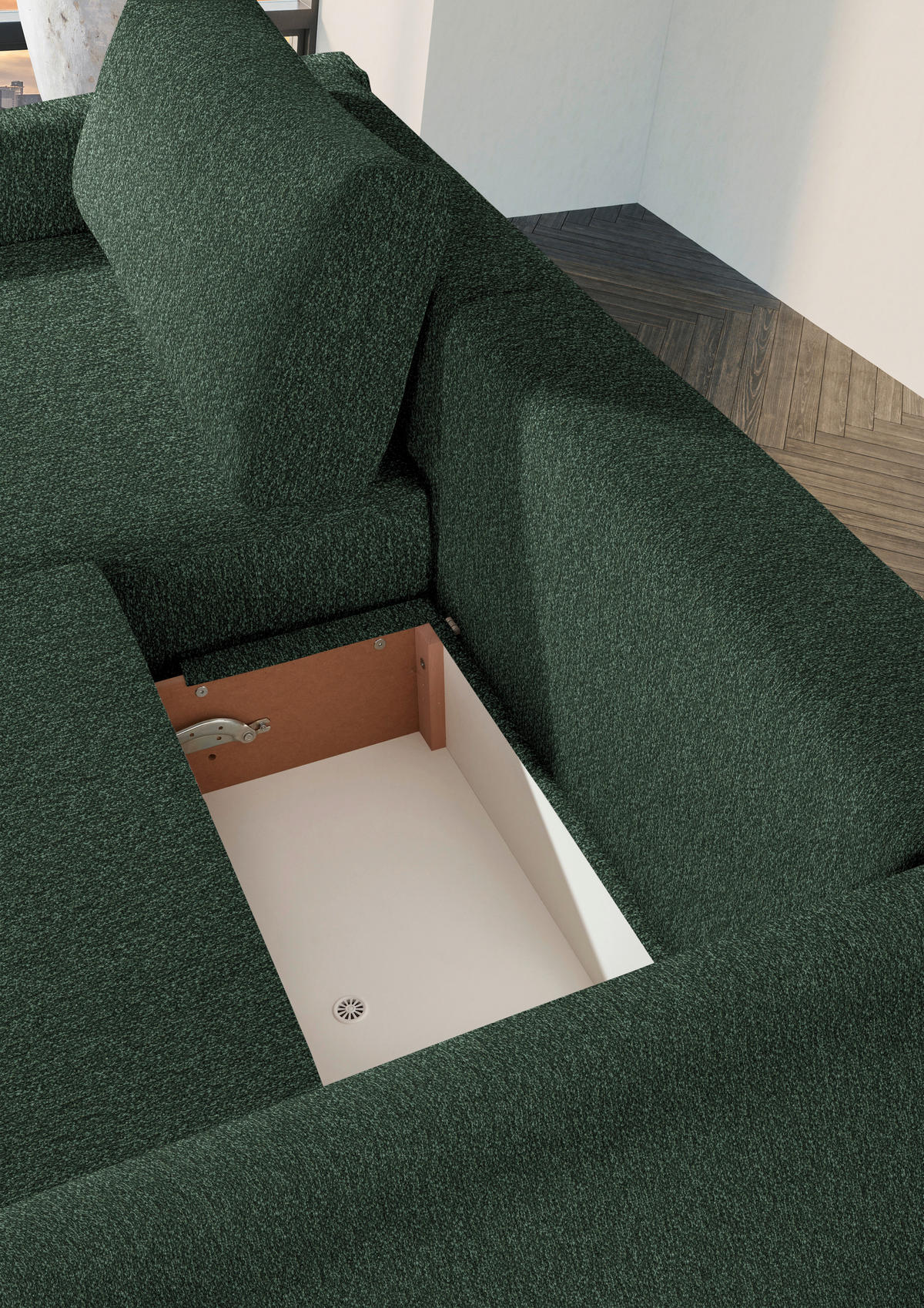2,5-SITS SOFFA i flatväv olivgrön  - olivgrön/svart, Design, textil/plast (240/70/125cm) - Livetastic