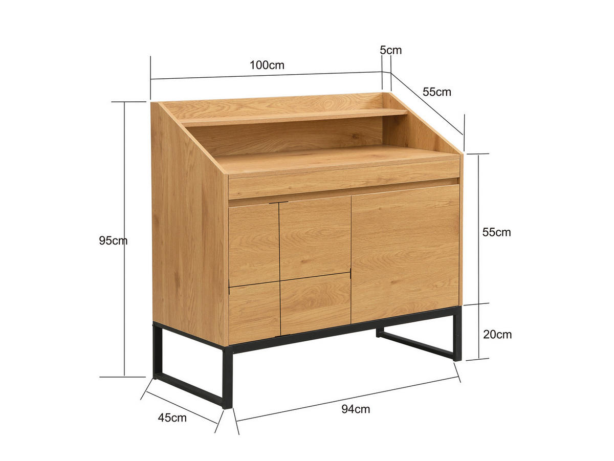 SCHREIBTISCH 100/45/95 cm Braun  - Schwarz/Braun, Design, Holzwerkstoff/Metall (100/45/95cm) - Livetastic