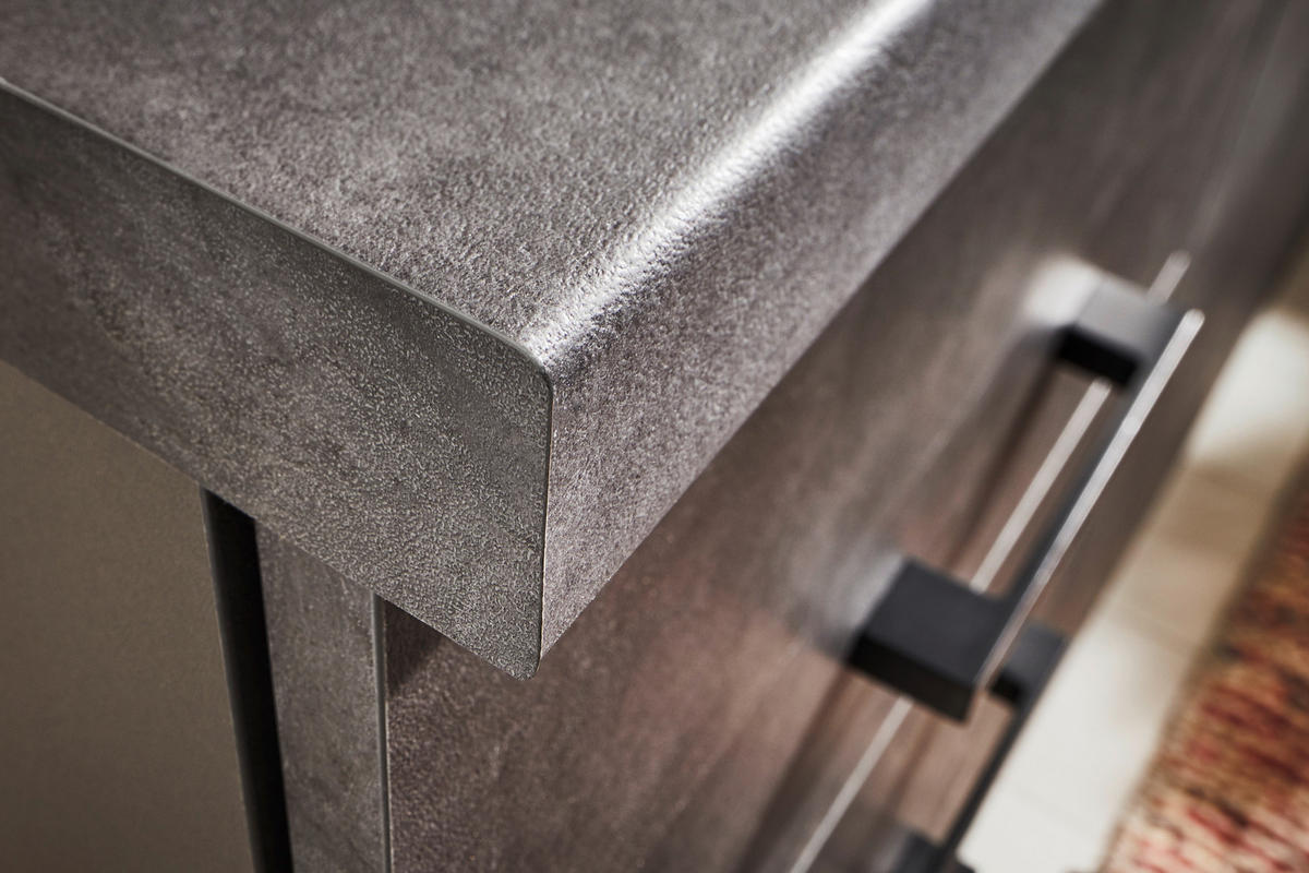 KÜCHENBLOCK 160 cm   in Graphitfarben, Weiß  - Schwarz/Graphitfarben, Design, Holzwerkstoff/Metall (160cm) - Pino