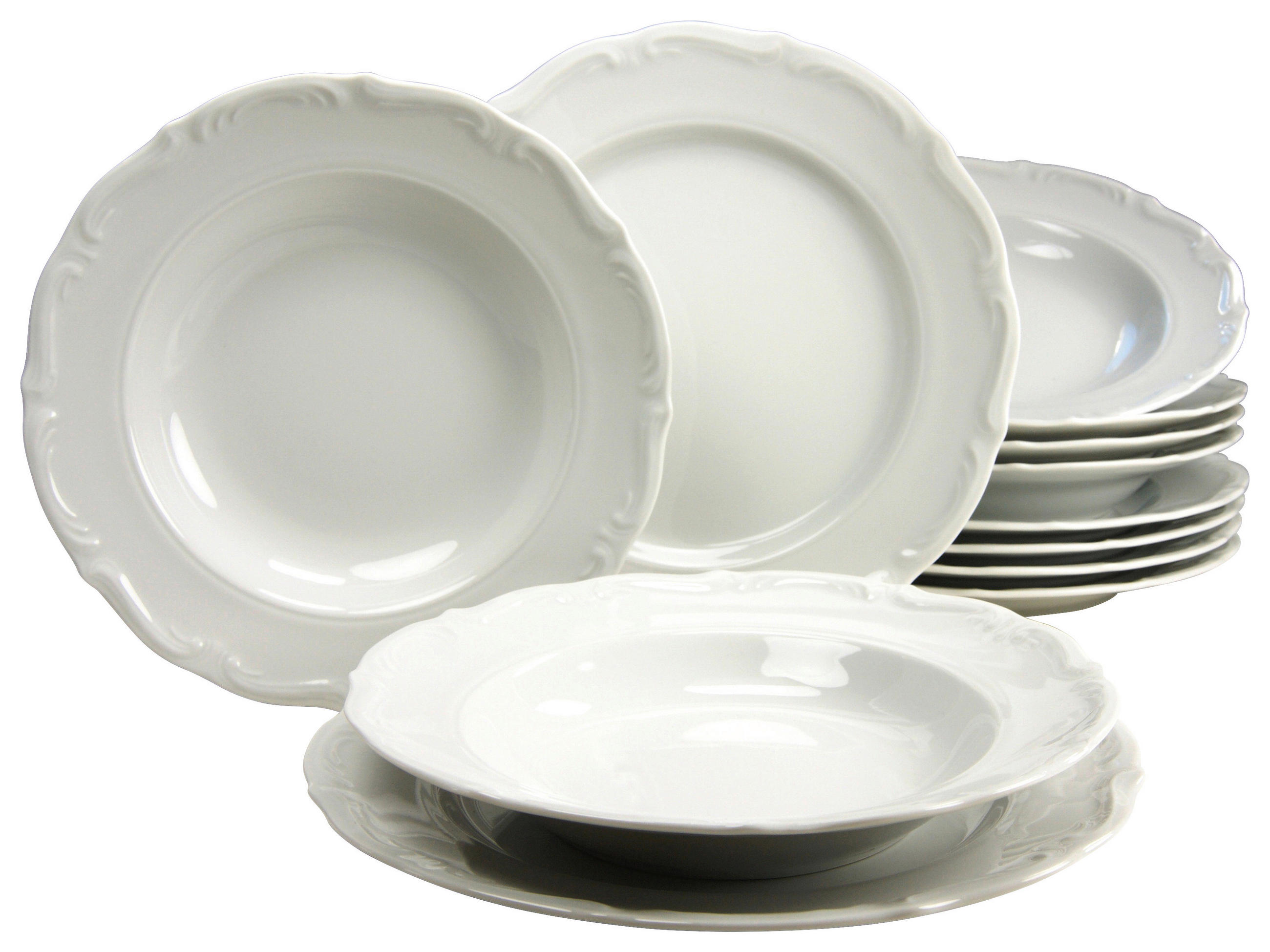 TAFELSERVICE Weiß 12-teilig MARIA THERESIA  - Weiß, Keramik - Creatable