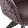 ARMLEHNSTUHL  in Chenille, Lederlook  - Violett/Schwarz, KONVENTIONELL, Holz/Textil (60/83/65cm) - Landscape
