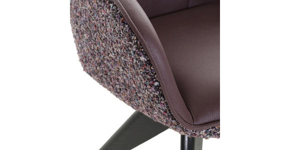 ARMLEHNSTUHL in Chenille, Lederlook - Violett/Schwarz, KONVENTIONELL, Holz/Textil (60/83/65cm) - Landscape