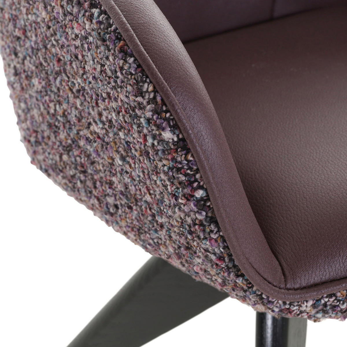 ARMLEHNSTUHL  in Chenille, Lederlook  - Violett/Schwarz, KONVENTIONELL, Holz/Textil (60/83/65cm) - Landscape