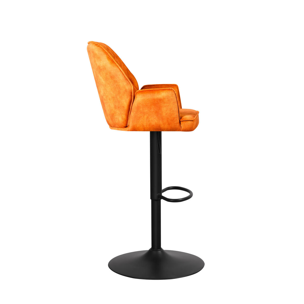 SADA BAROVÝCH STOLIČIEK 2 kus - oranžová/čierna, Modern, kov/textil (54/100/58cm) - MID.YOU