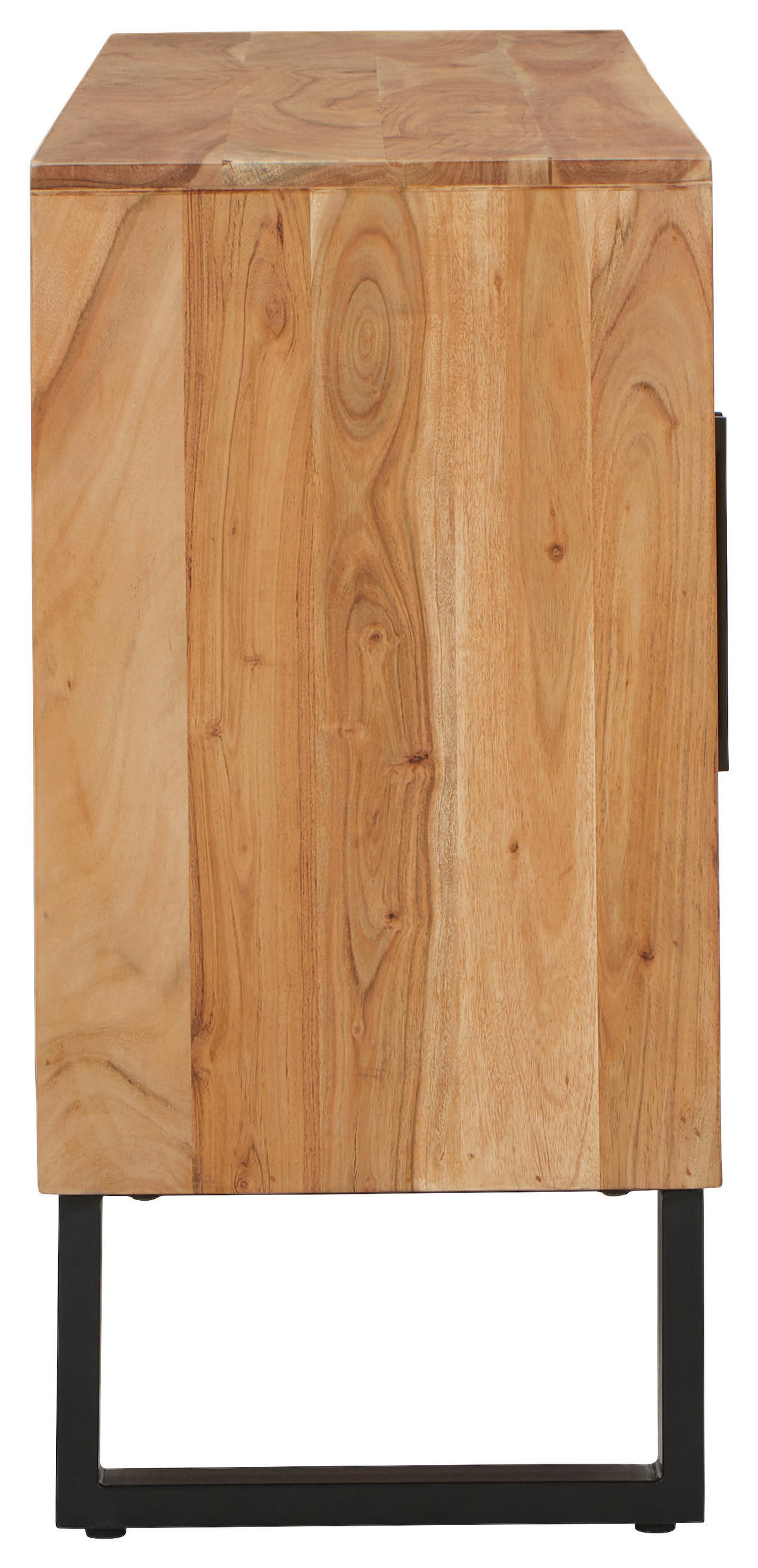 SIDEBOARD 160/80/40 cm  in Schwarz, Akaziefarben  - Schwarz/Akaziefarben, Lifestyle, Holz/Stein (160/80/40cm) - MID.YOU