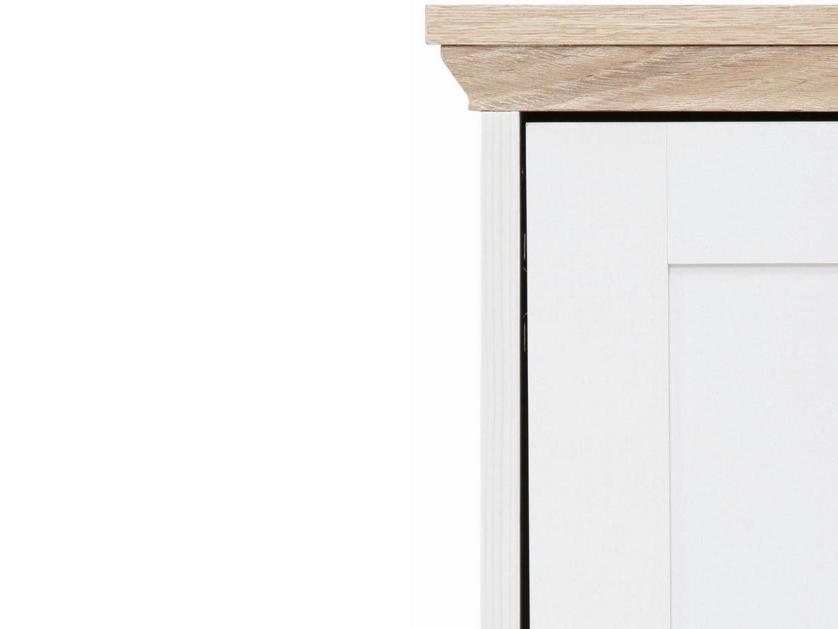 SIDEBOARD NANTES 118/80/39 cm  - Eichefarben/Silberfarben, Design, Holzwerkstoff/Metall (118/80/39cm) - Livetastic