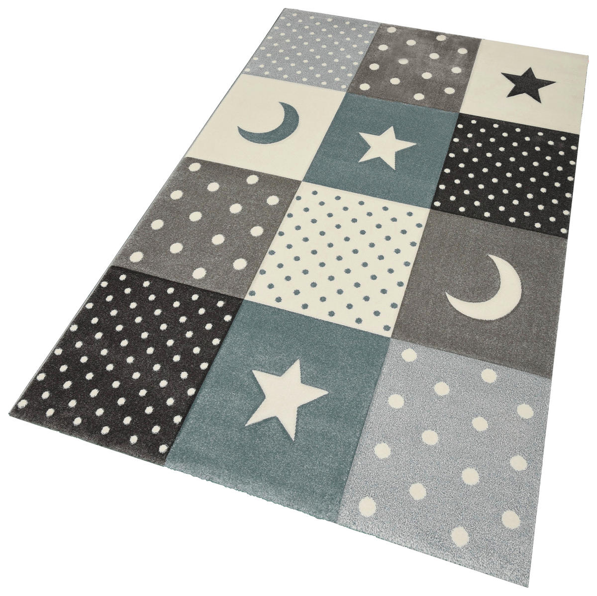 KINDERTEPPICH 160/230 cm Pastel Kids  - Grau/Hellblau, Basics, Textil (160/230cm)