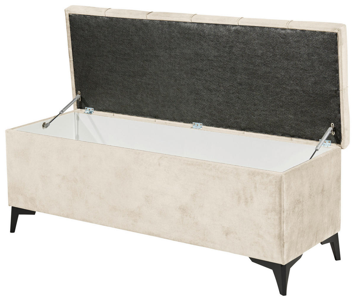 BETTBANK 139/58/50 cm   - Creme/Schwarz, Konventionell, Kunststoff/Textil (139/58/50cm) - Modante