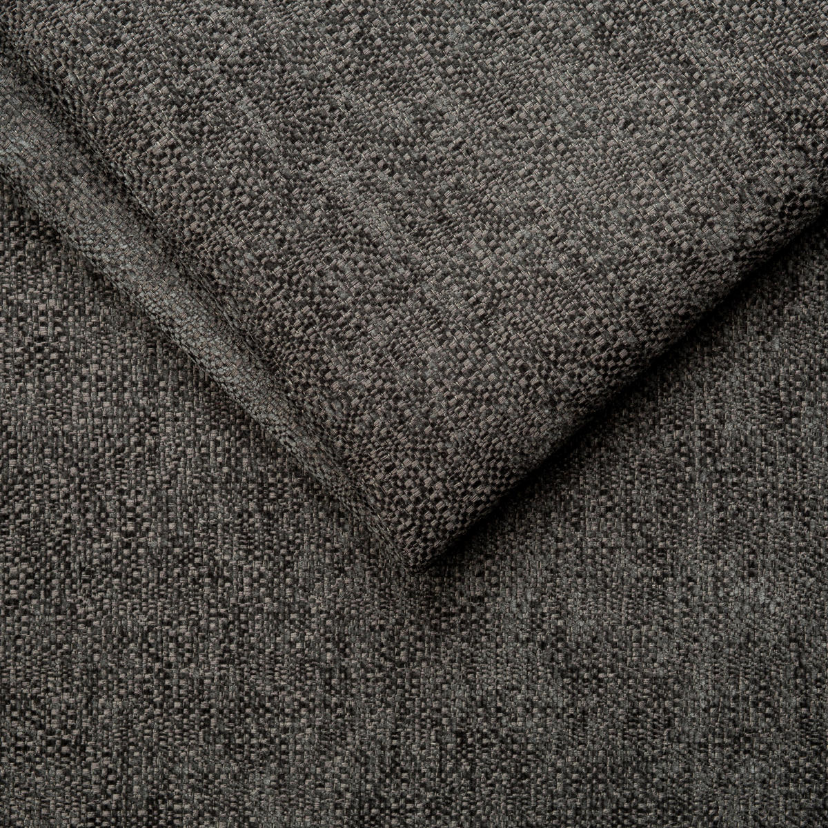 ECKSOFA Graphitfarben Webstoff Zierkissen  - Schwarz/Graphitfarben, LIFESTYLE, Kunststoff/Textil (289/178cm) - Milino