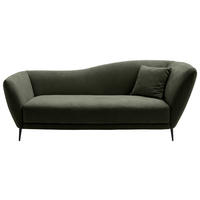 RÉCAMIERE Olivgrün Chenille Zierkissen, Rücken echt  - Schwarz/Olivgrün, KONVENTIONELL, Textil/Metall (224/70/97cm) - Hom`in