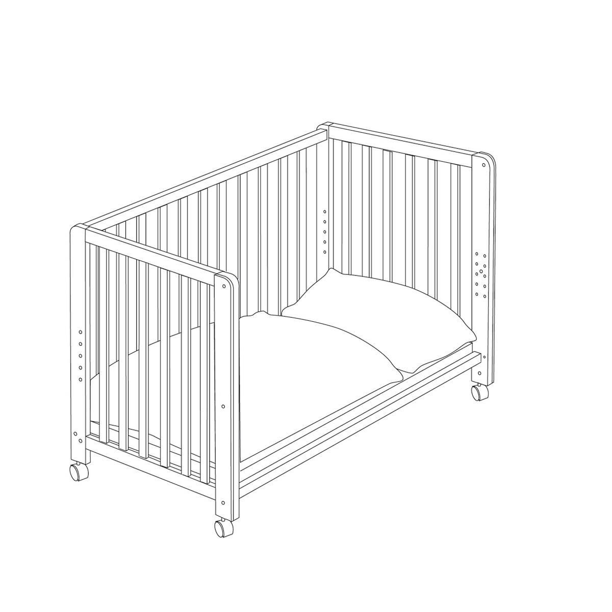 GITTERBETT-KOMPLETTSET Room Bed Happy Cloud 60/120 cm  - Weiß/Hellgrün, Basics, Holz/Textil (60/120cm) - Roba