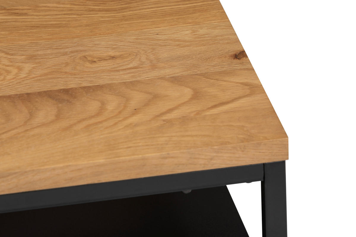 COUCHTISCH in Holz, Metall 70/70/45,5 cm  - Schwarz/Naturfarben, Design, Holz/Metall (70/70/45,5cm) - MID.YOU
