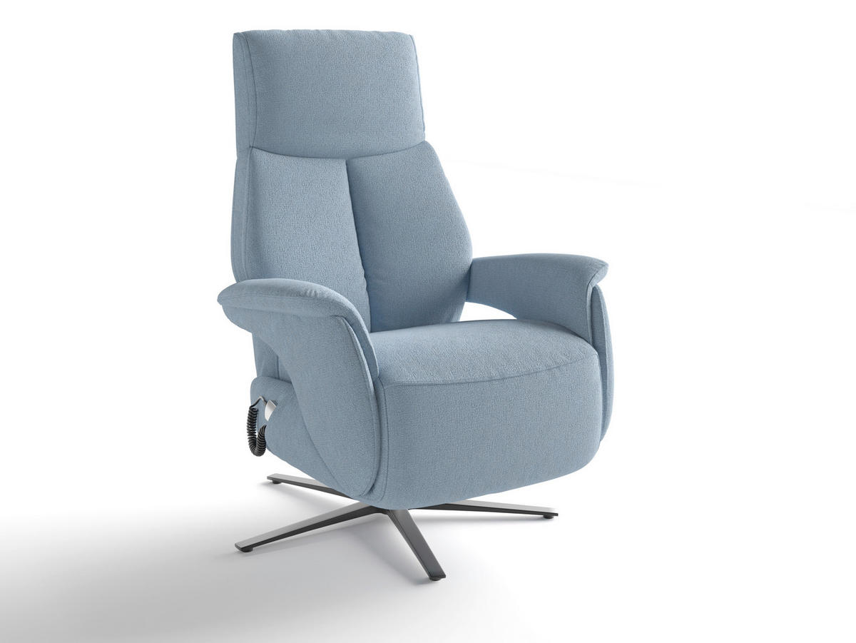 RELAXSESSEL Textil Hellblau  - Schwarz/Hellblau, Basics, Textil/Metall (75/110/85cm) - Sit & More