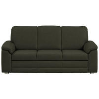 3-SITZER-SOFA Chenille Dunkelgrün  - Dunkelgrün/Alufarben, Konventionell, Textil/Metall (208/96/89cm) - Beldomo Comfort