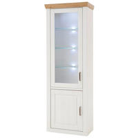 VITRINE in Eichefarben, Pinienfarben  - Eichefarben/Schwarz, Lifestyle, Glas/Holzwerkstoff (73/210/40cm) - Livetastic