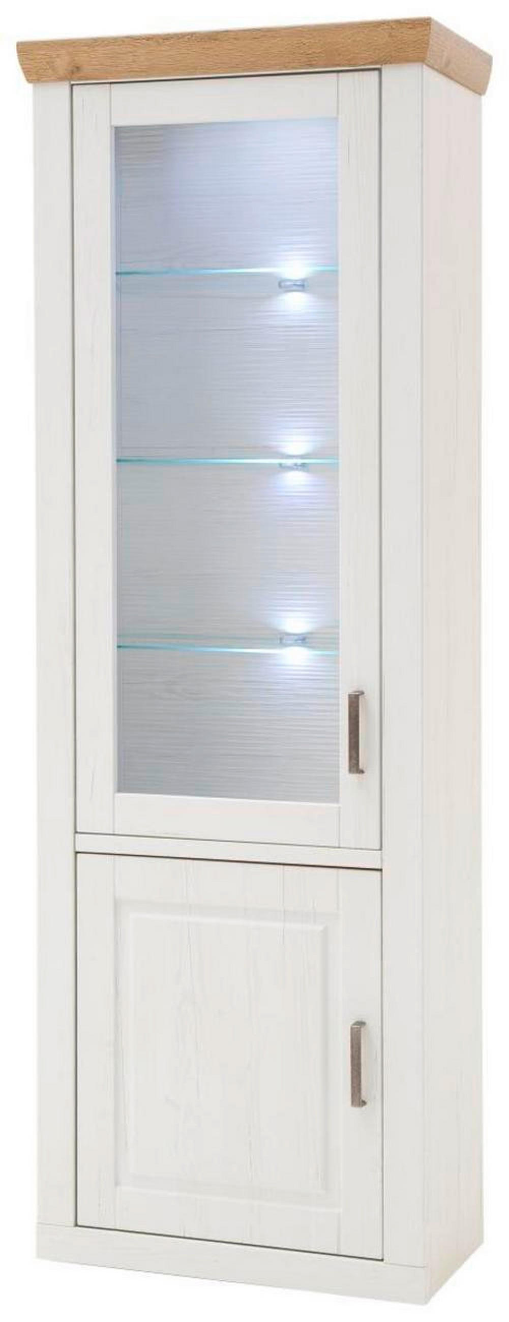 VITRINE in Eichefarben, Pinienfarben  - Eichefarben/Schwarz, Lifestyle, Glas/Holzwerkstoff (73/210/40cm) - Livetastic
