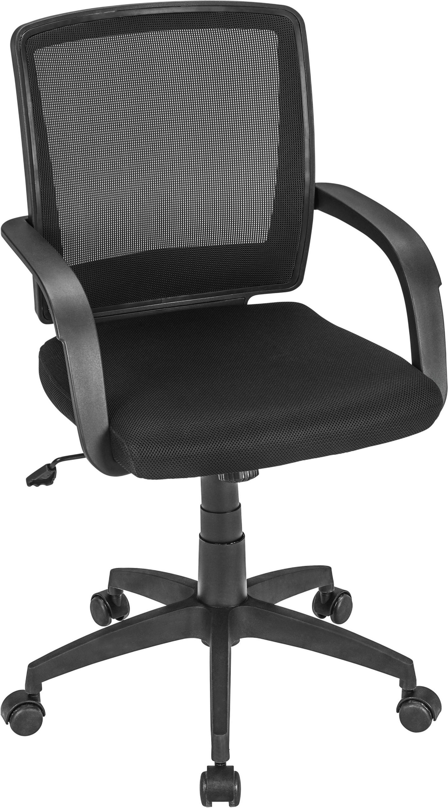 Scaun birou tineret  din plasă tensionată, negru - negru, Design, plastic/metal (58/90-99,5/55cm) - Boxxx