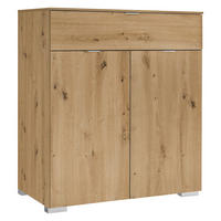 KOMMODE  in 80/96/40 cm  - Alufarben/Eiche Artisan, Holzwerkstoff/Kunststoff (80/96/40cm) - Moderano