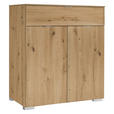 KOMMODE , 80/96/40 cm, 1 Schublade(n)  - Alufarben/Eiche Artisan, Holzwerkstoff/Kunststoff (80/96/40cm) - Moderano