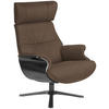 RELAXSESSEL in Holz, Leder Taupe, Schwarz  - Taupe/Schwarz, Design, Leder/Holz (79/111/83cm) - Conform
