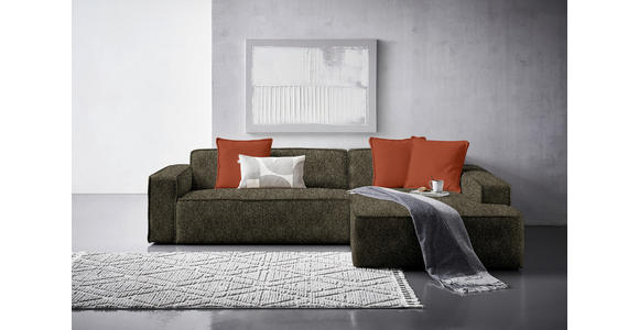 ECKSOFA in Chenille Rot, Olivgrün  - Rot/Schwarz, KONVENTIONELL, Kunststoff/Textil (280/188cm) - Carryhome