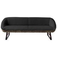 SITZBANK Textil, Leder Dunkelbraun  - Dunkelbraun/Schwarz, Design, Leder/Holz (229/88/80cm) - Koinor