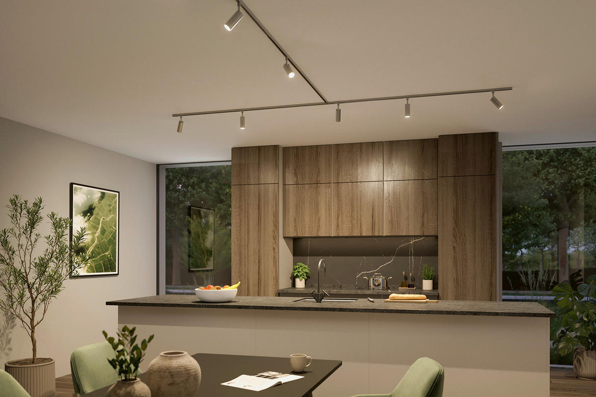 SCHIENENSYSTEM-STRAHLER URail 4,3/19 cm  - Chromfarben, Basics, Kunststoff (4,3/19cm) - Paulmann